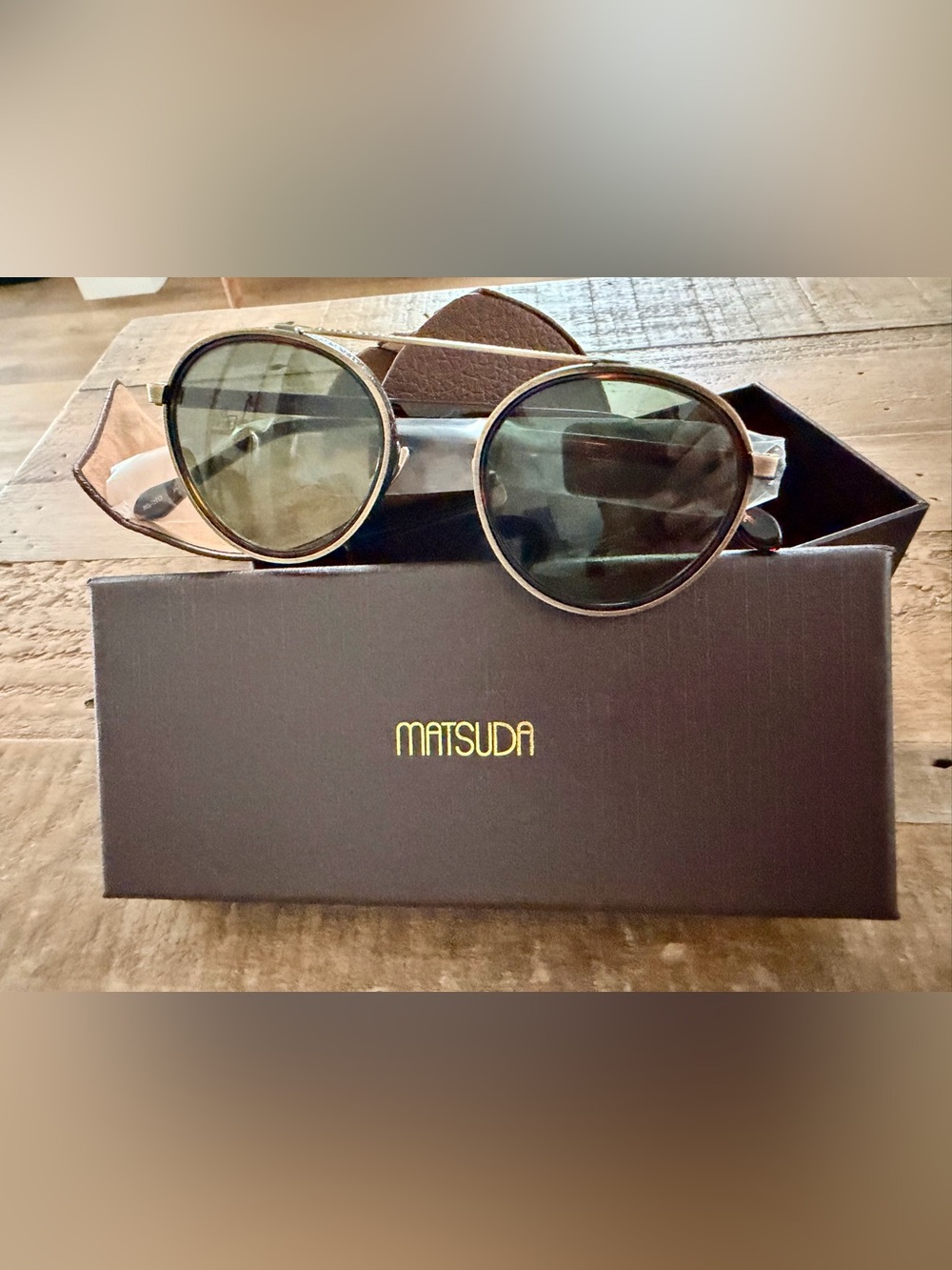 MATSUDA BRAND NEW M3125 Sunglasses | Antique Gold/Dark Tortoise | G-15 Lenses